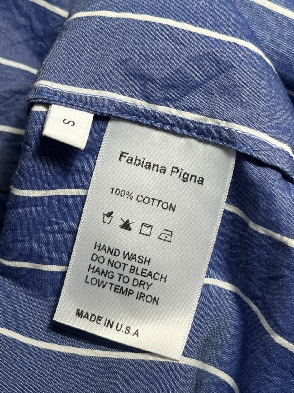 Fabiana Pigna Blue & White Striped Top size Small ( Luxurious Brand ) - Picture 4 of 8